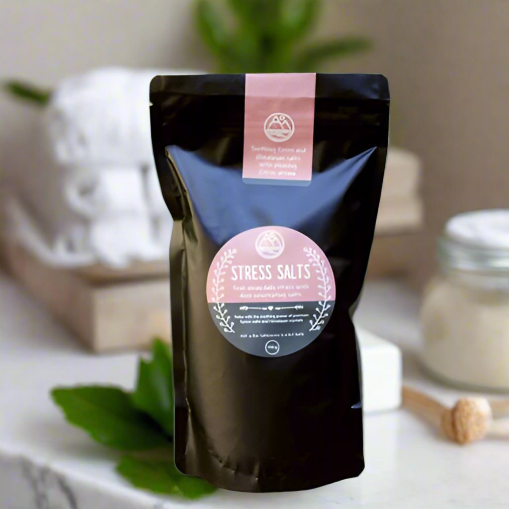 Stress free bath salts travel pouch